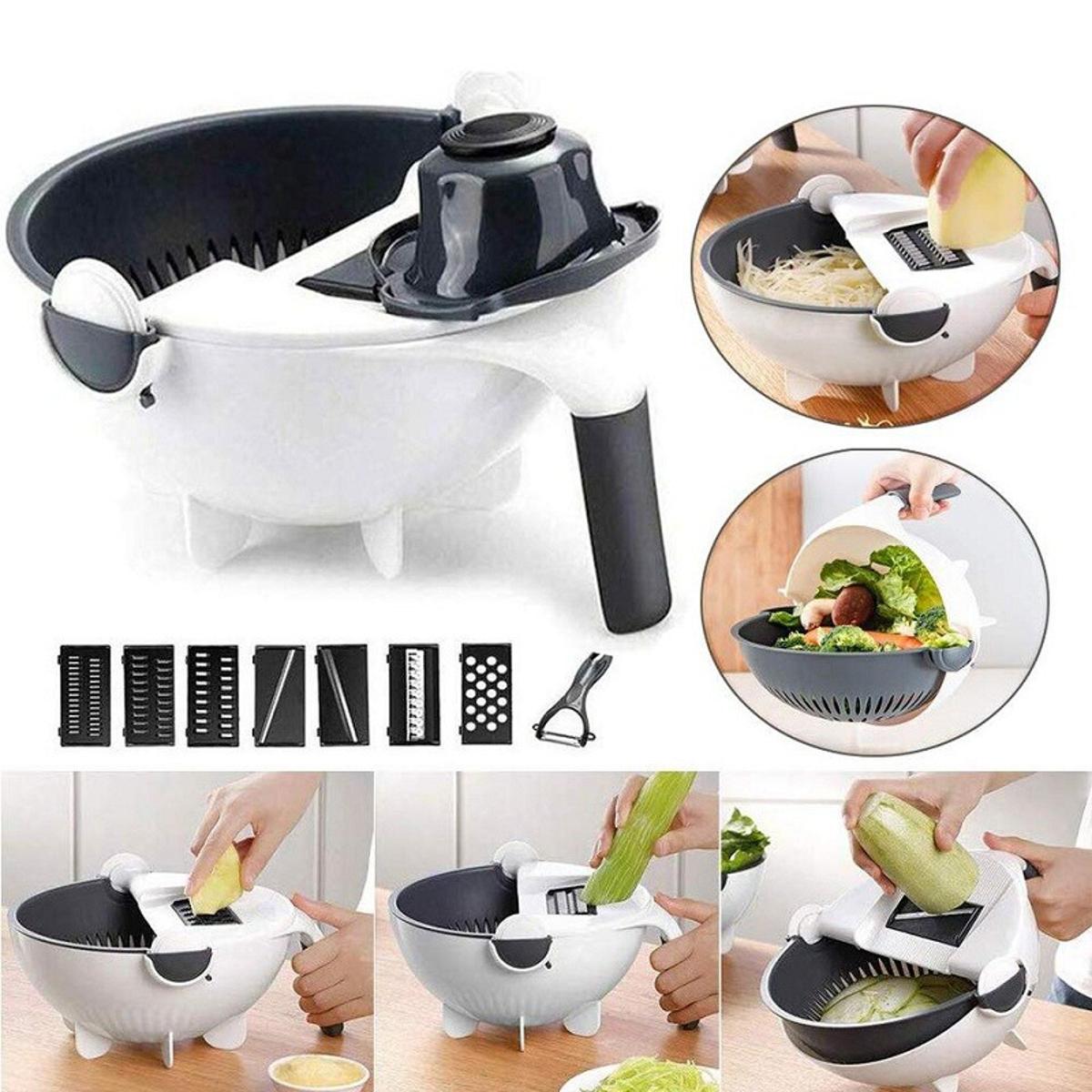 9 in 1 Multifunction Magic Vegetable Cutter with Drain Basket